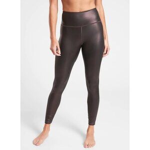 Athleta Elation Ultra Rise Shimmer Tight Leggings in Antique Burgundy, Size SP